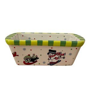 Temptations By Tara Winter Whimsy 12Oz Loaf Pan Gingerbread Man Penguin Snowman